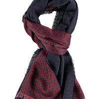 Burgundy Wool Patterned Scarf