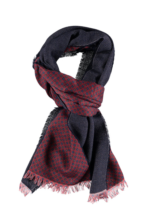 Burgundy Wool Patterned Scarf