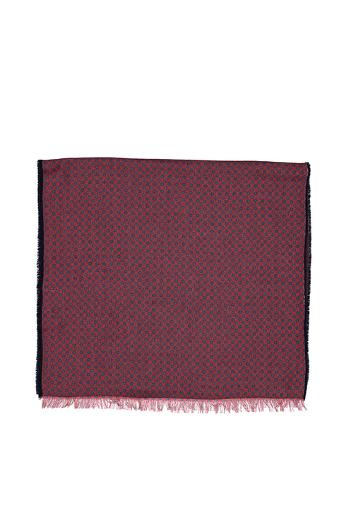 Burgundy Wool Patterned Scarf