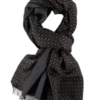 Dark Green Wool Patterned Scarf