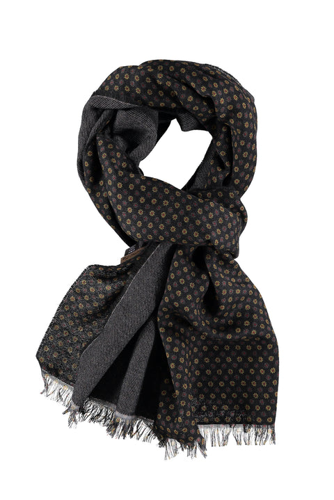 Dark Green Wool Patterned Scarf