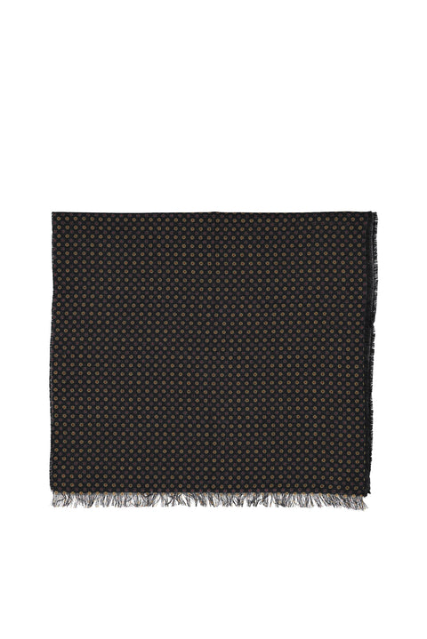 Dark Green Wool Patterned Scarf