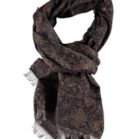 Coffee Patterned Wool Scarf