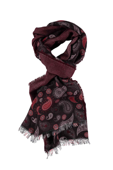 Coffee Patterned Wool Scarf