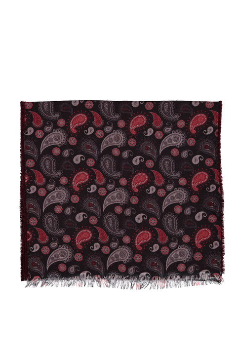 Coffee Patterned Wool Scarf