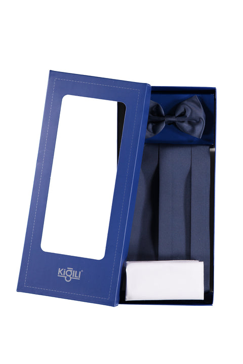 Navy Blue Bow Tie Set