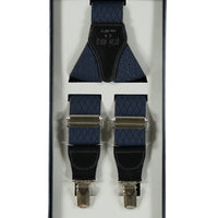 Navy Blue Patterned Trouser Suspenders