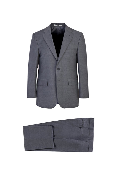 Medium Gray 4-Drop Relaxed Fit Wool Suit
