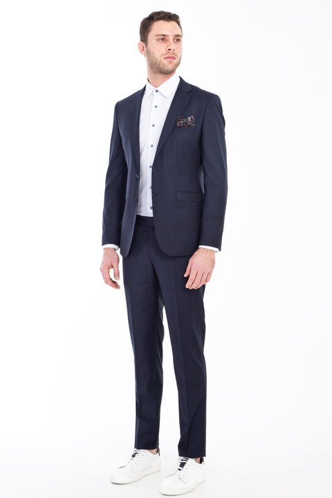 Navy Blue 7 Drop Super Slim Fit Extra Narrow Cut Wool Suit
