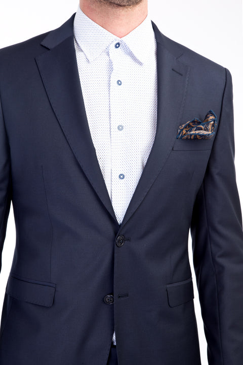 Navy Blue 7 Drop Super Slim Fit Extra Narrow Cut Wool Suit