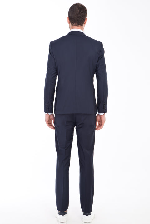 Navy Blue 7 Drop Super Slim Fit Extra Narrow Cut Wool Suit