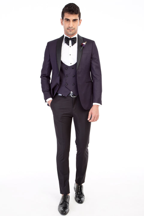Mor 7 Drop Slim Fit Dar Kesim Smokin & Damatlık