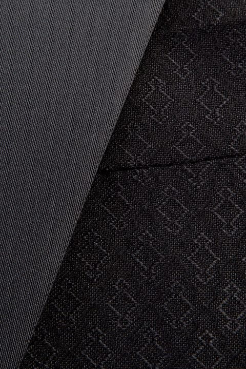 Black 7 Drop Slim Fit Narrow Cut Shawl Collar Patterned Vest Tuxedo & Groom Suit