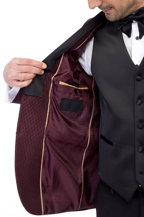 Burgundy 7 Drop Slim Fit Tuxedo & Groom Suit