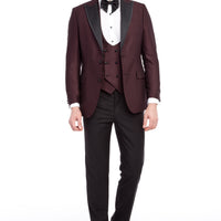Burgundy 6 Drop Regular Fit Standard Cut Tuxedo & Groom Suit