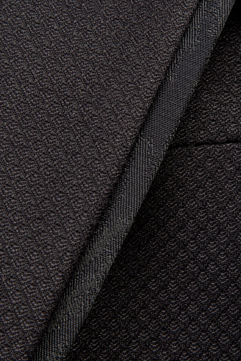 Black 7 Drop Slim Fit Narrow Cut Pointed Collar Patterned Vest Tuxedo & Groom Suit
