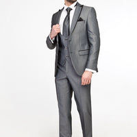 Light Grey Vest Tuxedo / Groom Suit