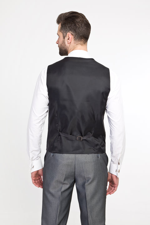Light Grey Vest Tuxedo / Groom Suit
