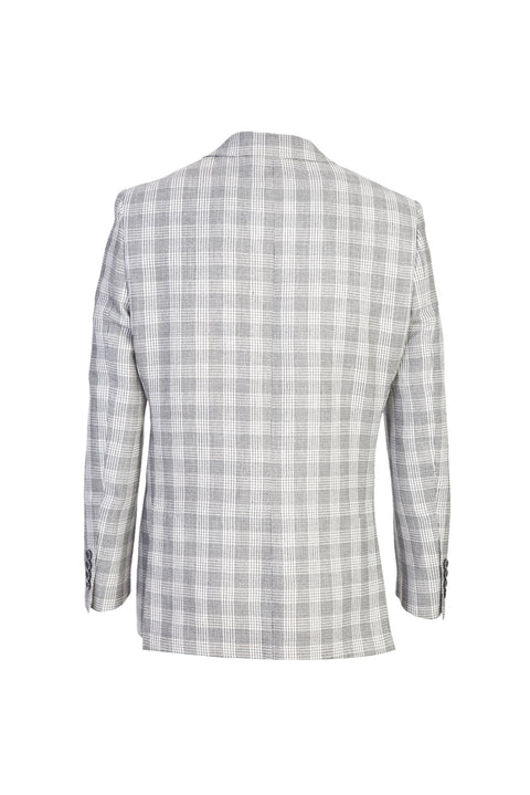Light Grey 4 Drop Relaxed Fit Plaid Jacket