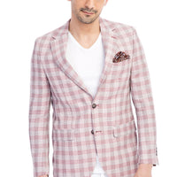 Kırmızı 4 Drop Relaxed Fit Rahat Kesim Ekose Ceket
