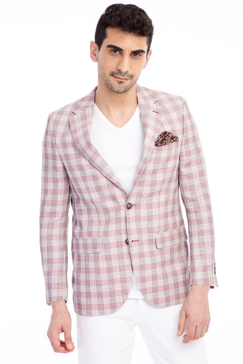 Red 6 Drop Regular Fit Standard Cut Plaid Jacket