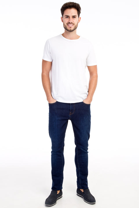 Blue Slim Fit Narrow Cut Stretch Denim Pants