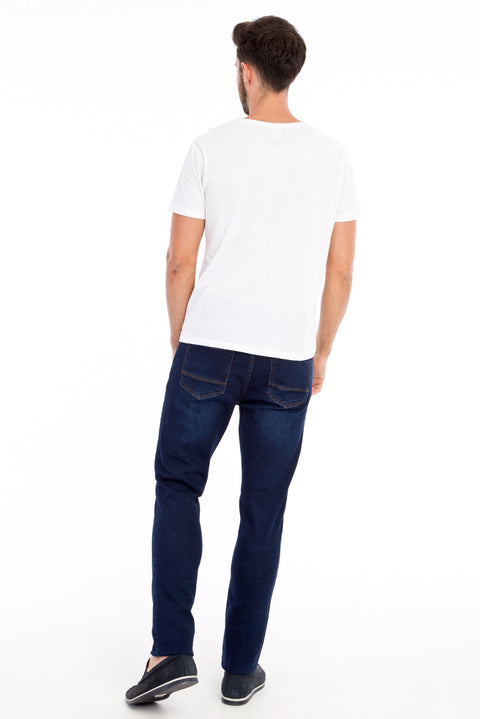 Blue Slim Fit Narrow Cut Stretch Denim Pants