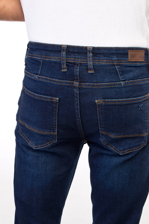 Blue Slim Fit Narrow Cut Stretch Denim Pants