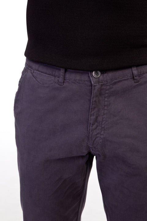 Anthracite 6 Drop Regular Fit Standard Cut Patterned Lycra Canvas / Chino Pants