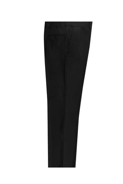 Black 4-Drop Relaxed Fit Classic Fabric Trousers
