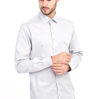 Light Grey Long Sleeve Non-Iron Satin Classic Shirt
