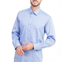Blue Long Sleeve Non-Iron Classic Satin Shirt