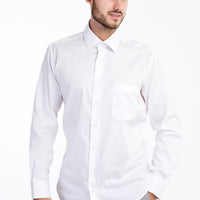 White Long Sleeve Non-Iron Satin Classic Shirt