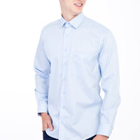 Light Blue Long Sleeve Non-Iron Satin Classic Shirt