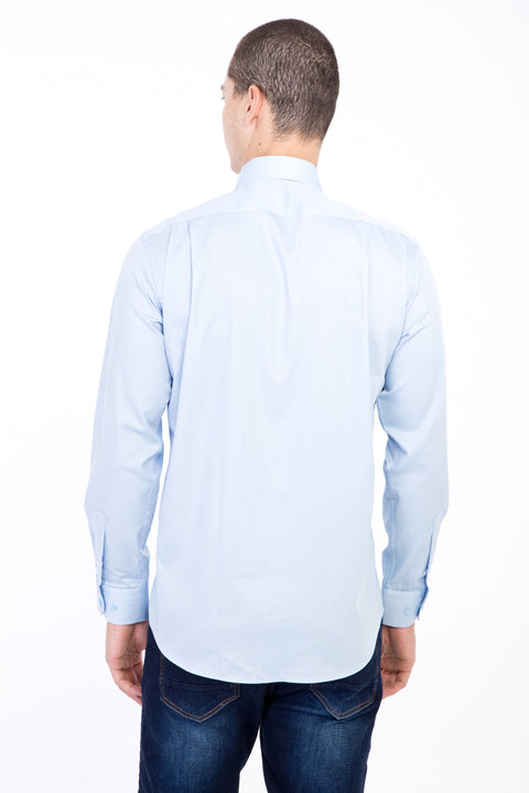 Light Blue Long Sleeve Non-Iron Satin Classic Shirt