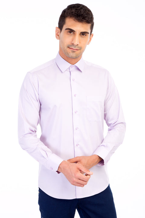 Lilac Long Sleeve Non-Iron Satin Classic Shirt