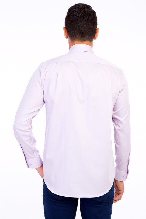 Lilac Long Sleeve Non-Iron Satin Classic Shirt