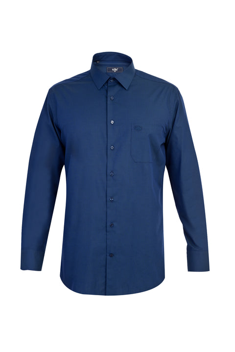 Navy Blue Long-Sleeve Classic Shirt
