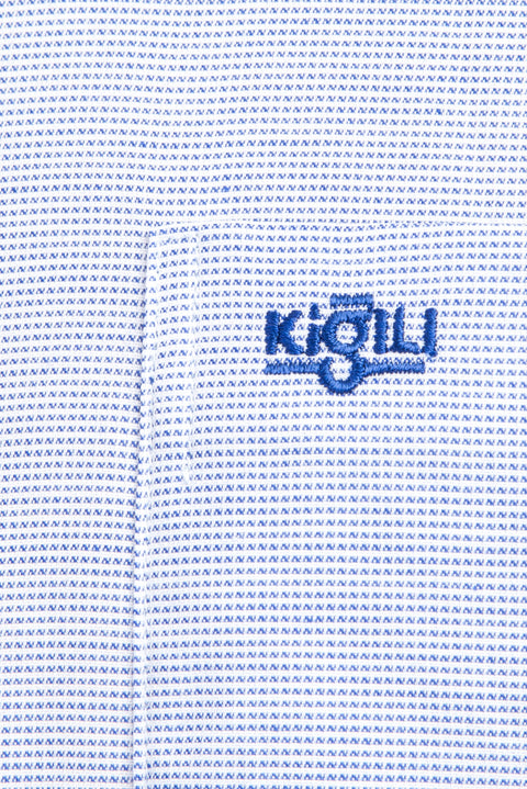 Navy Blue Short-Sleeved Patterned Classic Shirt