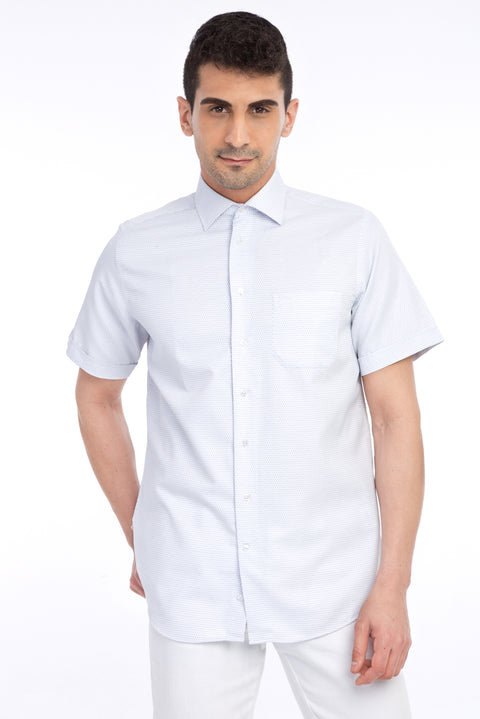 Beyaz Kısa Kol Regular Fit Gömlek