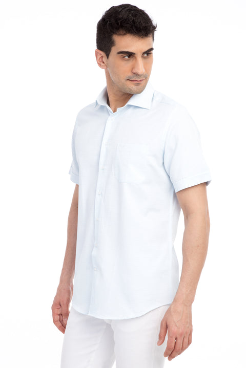 Beyaz Kısa Kol Regular Fit Gömlek