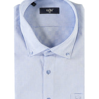 Blue Plus Size Short Sleeve Sport Cotton Shirt
