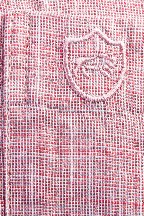 Red Short-Sleeve Regular Fit Sport Cotton Shirt
