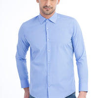 Mavi Uzun Kol Slim Fit Dar Kesim Gömlek