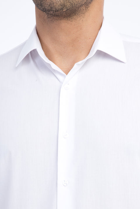 White Long Sleeve Slim Fit Narrow Cut Shirt