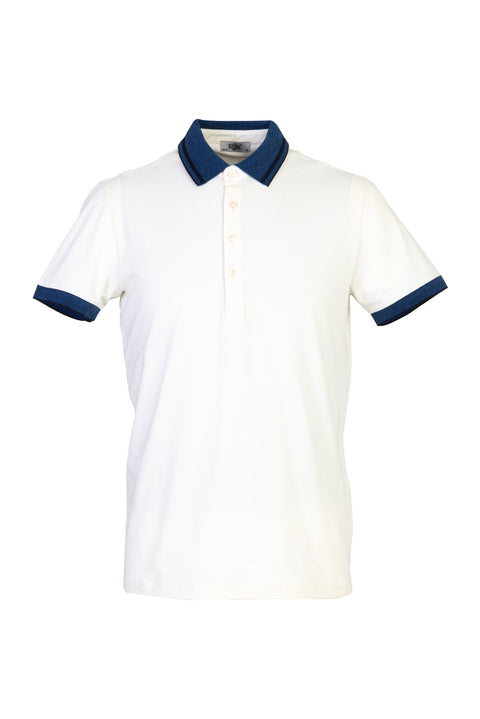 Cream Polo Collar Slim Fit T-shirt