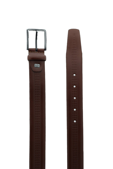 Tan Classic Patterned Belt