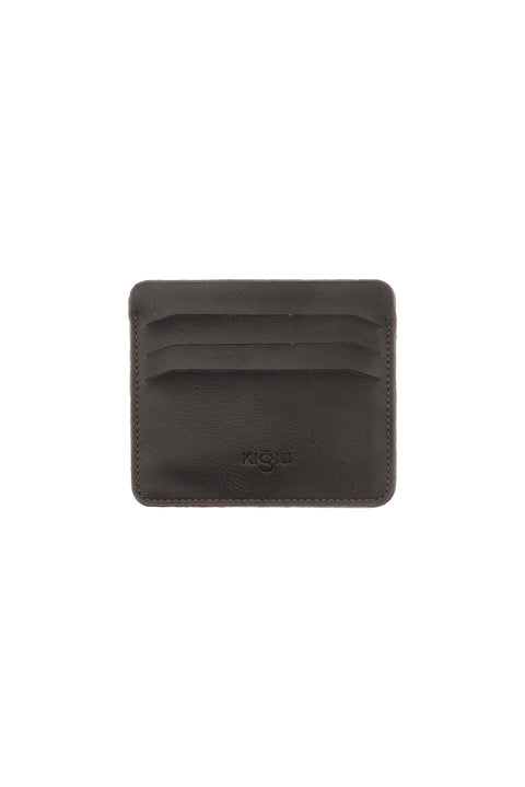 Dark Brown Plain 3-Piece Belt, Wallet & Card Holder Set in Gift Box