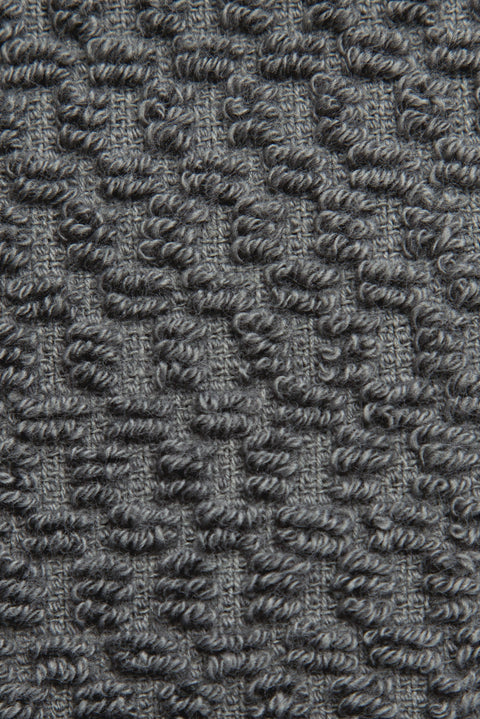 Anthracite Kimono Collar Anthracite Jacquard Cotton Bathrobe