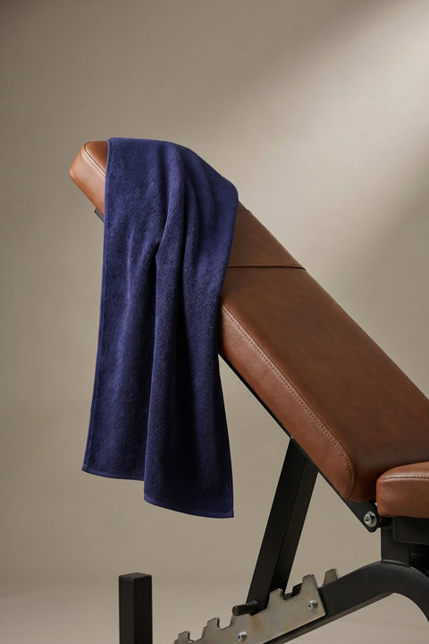 Navy Blue Cotton Sports Towel (30x100 cm)